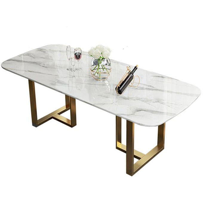 Table a manger ovale en acier inoxydable
