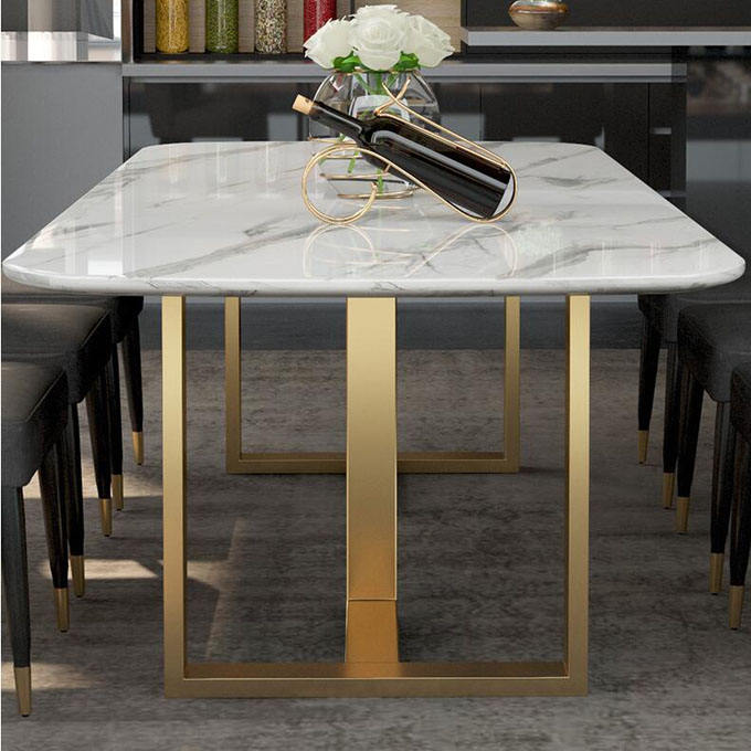 Table a manger ovale en acier inoxydable