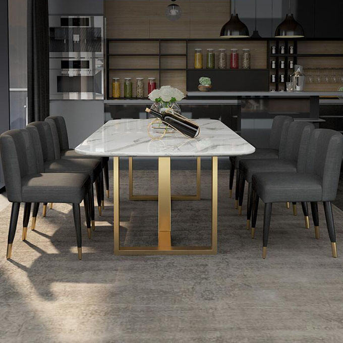 Table a manger ovale en acier inoxydable